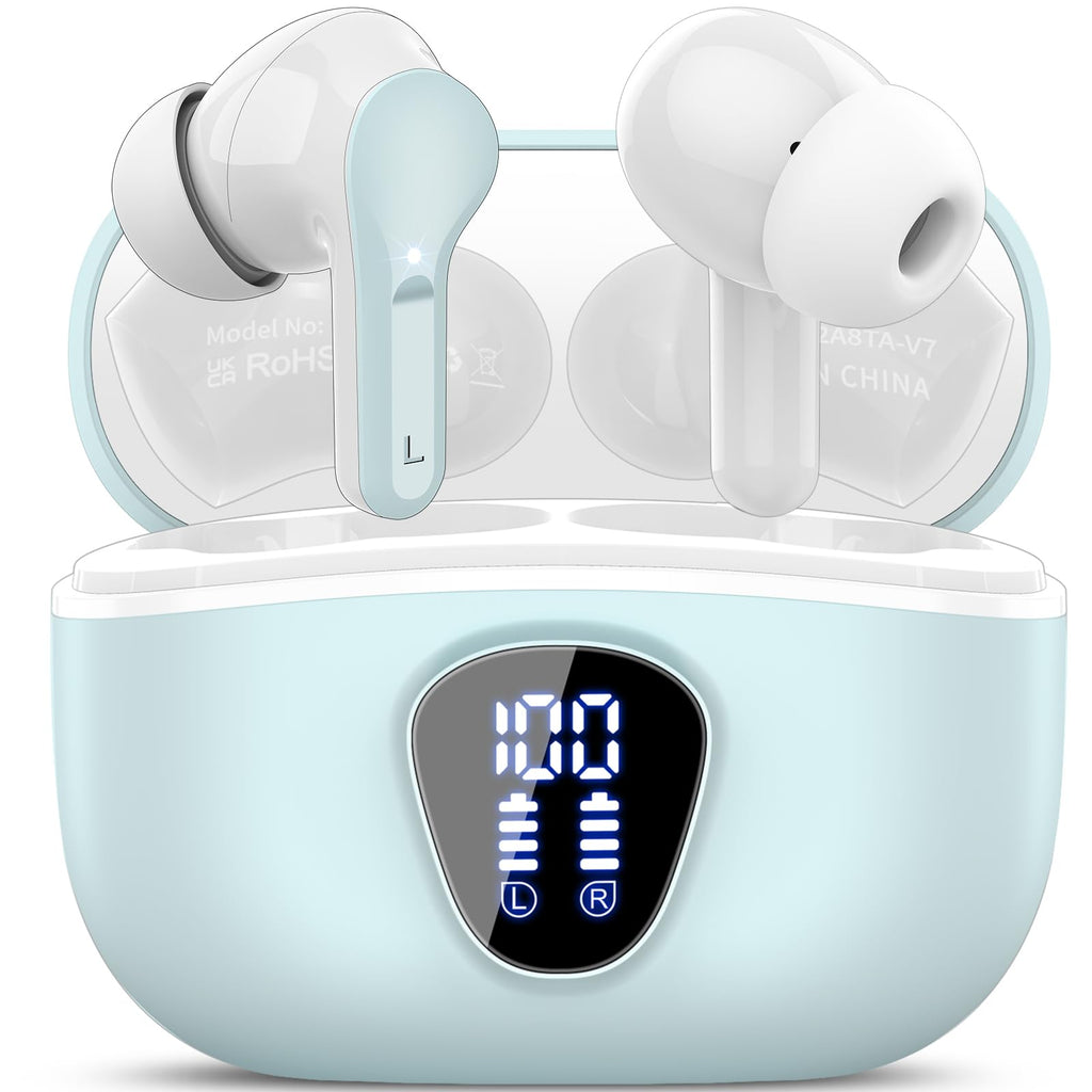 I53 Bluetooth 5.4 Wireless Earbuds with HiFi Stereo, ENC Mic & LED Display for Workout