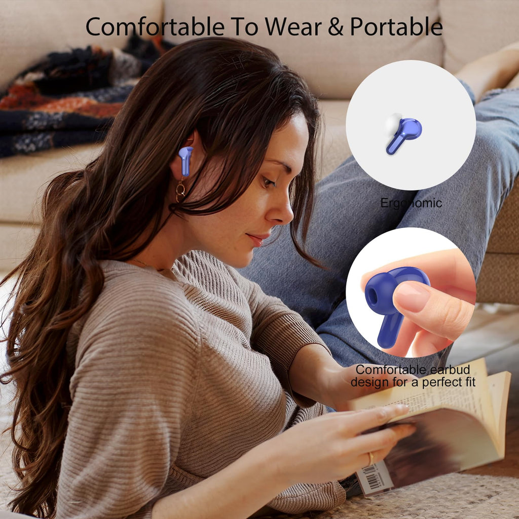 I53 Bluetooth 5.4 Wireless Earbuds with HiFi Stereo, ENC Mic & LED Display for Workout