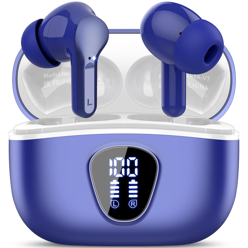 I53 Bluetooth 5.4 Wireless Earbuds with HiFi Stereo, ENC Mic & LED Display for Workout