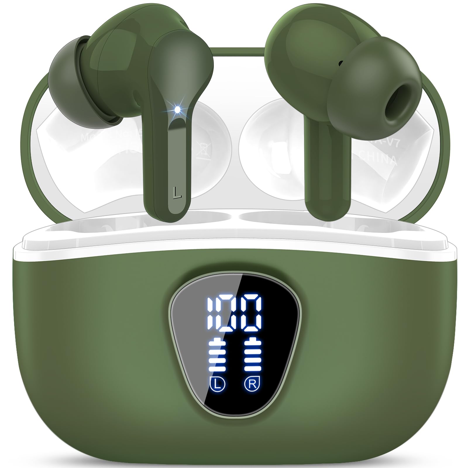 I53 Bluetooth 5.4 Wireless Earbuds with HiFi Stereo, ENC Mic & LED Display for Workout