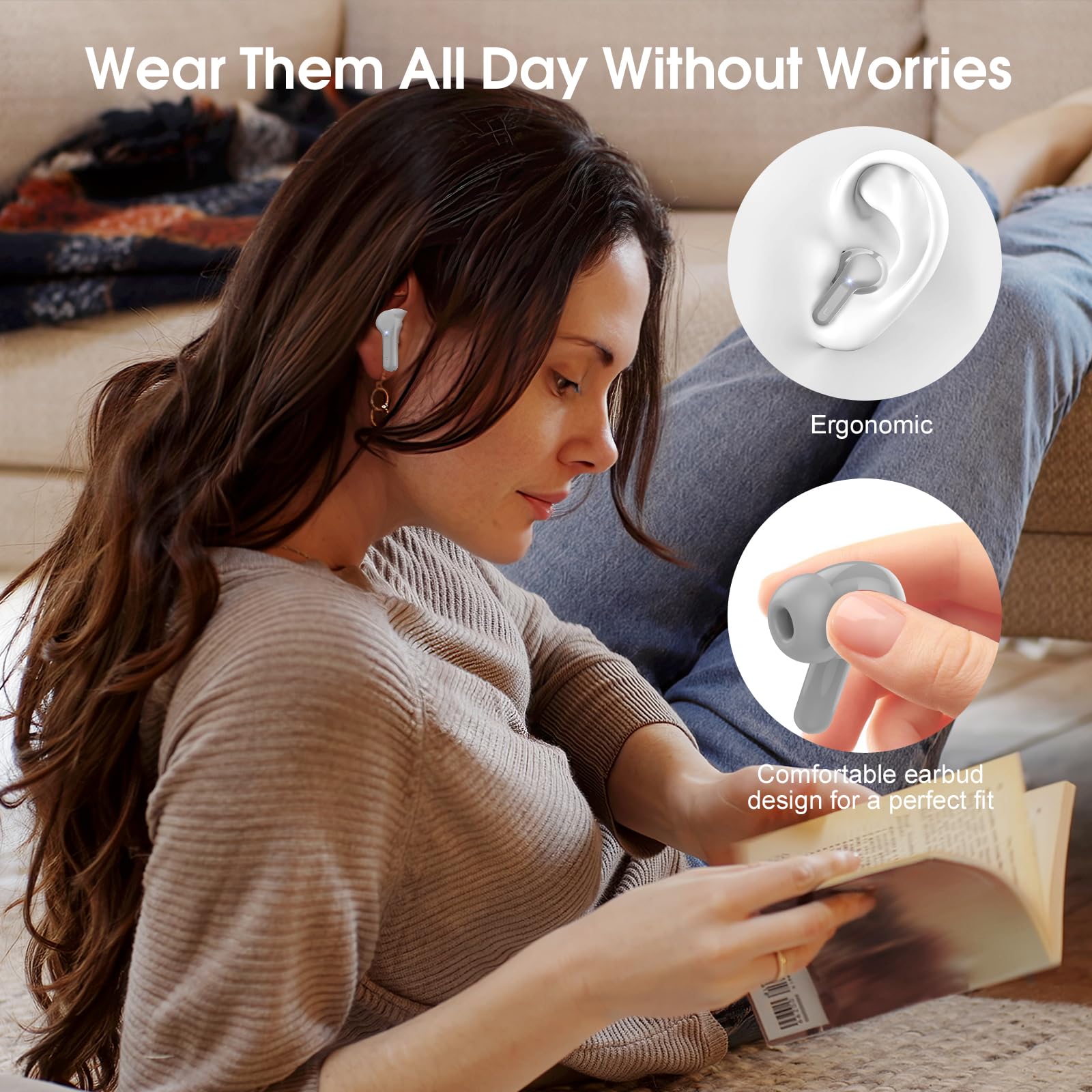 I53 Bluetooth 5.4 Wireless Earbuds with HiFi Stereo, ENC Mic & LED Display for Workout