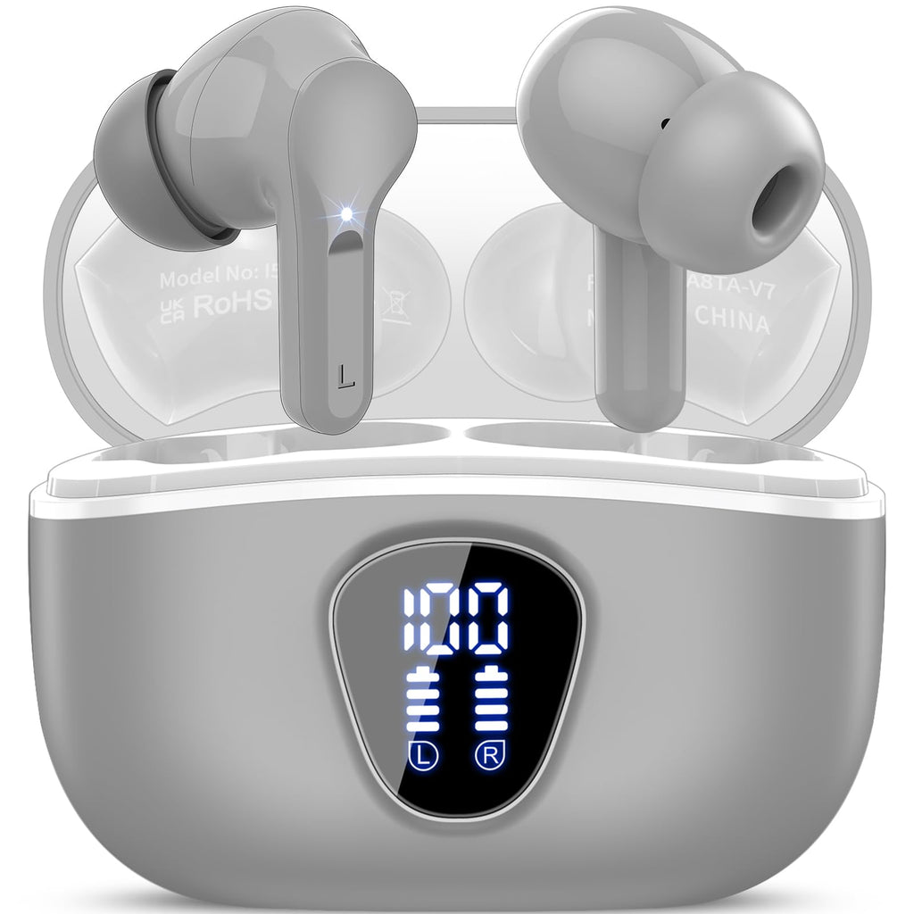 I53 Bluetooth 5.4 Wireless Earbuds with HiFi Stereo, ENC Mic & LED Display for Workout