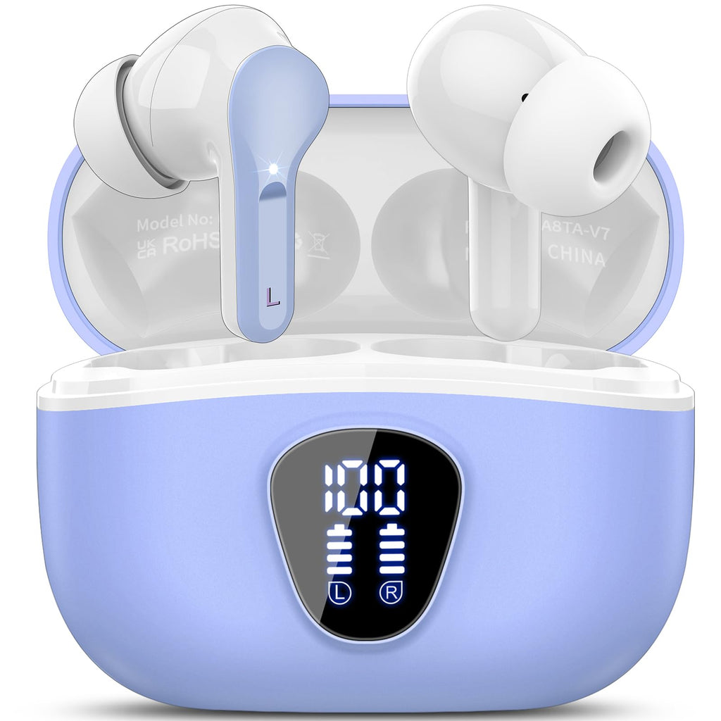I53 Bluetooth 5.4 Wireless Earbuds with HiFi Stereo, ENC Mic & LED Display for Workout