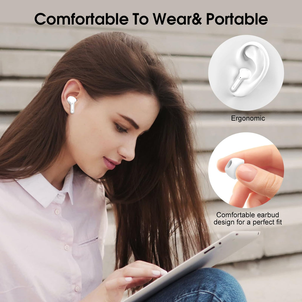 I53 Bluetooth 5.4 Wireless Earbuds with HiFi Stereo, ENC Mic & LED Display for Workout