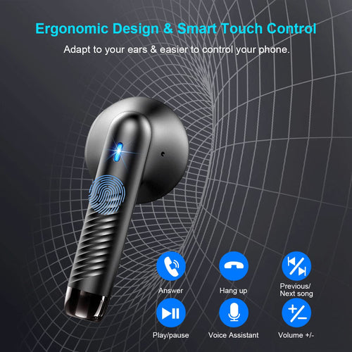J51 Bluetooth 5.4 Wireless Earbuds with Deep Bass, ENC Calls & 32H Playtime