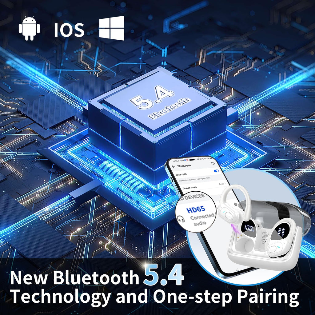 HD65 Bluetooth 5.4 Wireless Earbuds for Sports