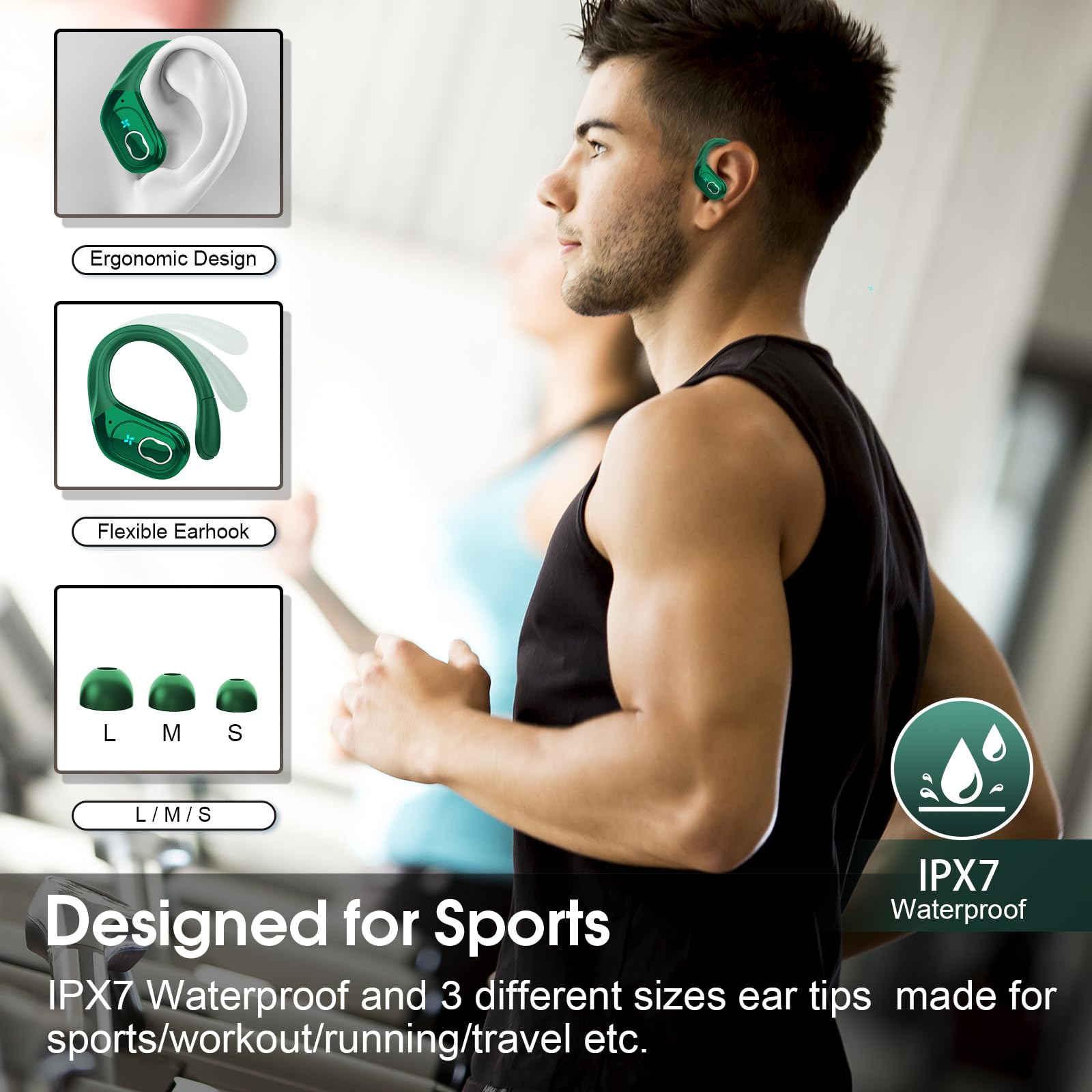HD65 Bluetooth 5.4 Wireless Earbuds for Sports