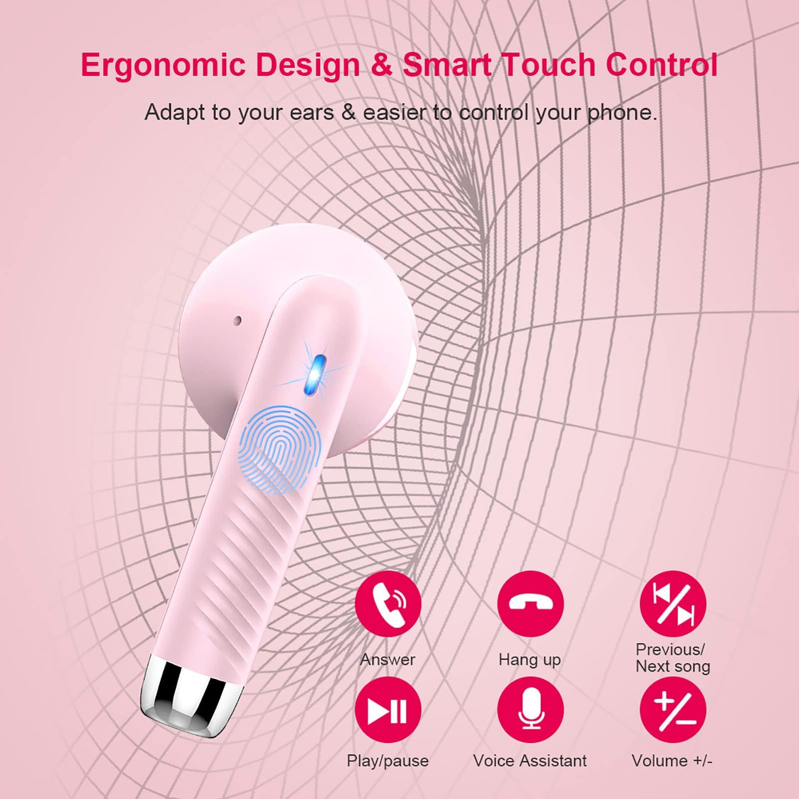 J51 Bluetooth 5.4 Wireless Earbuds with Deep Bass, ENC Calls & 32H Playtime
