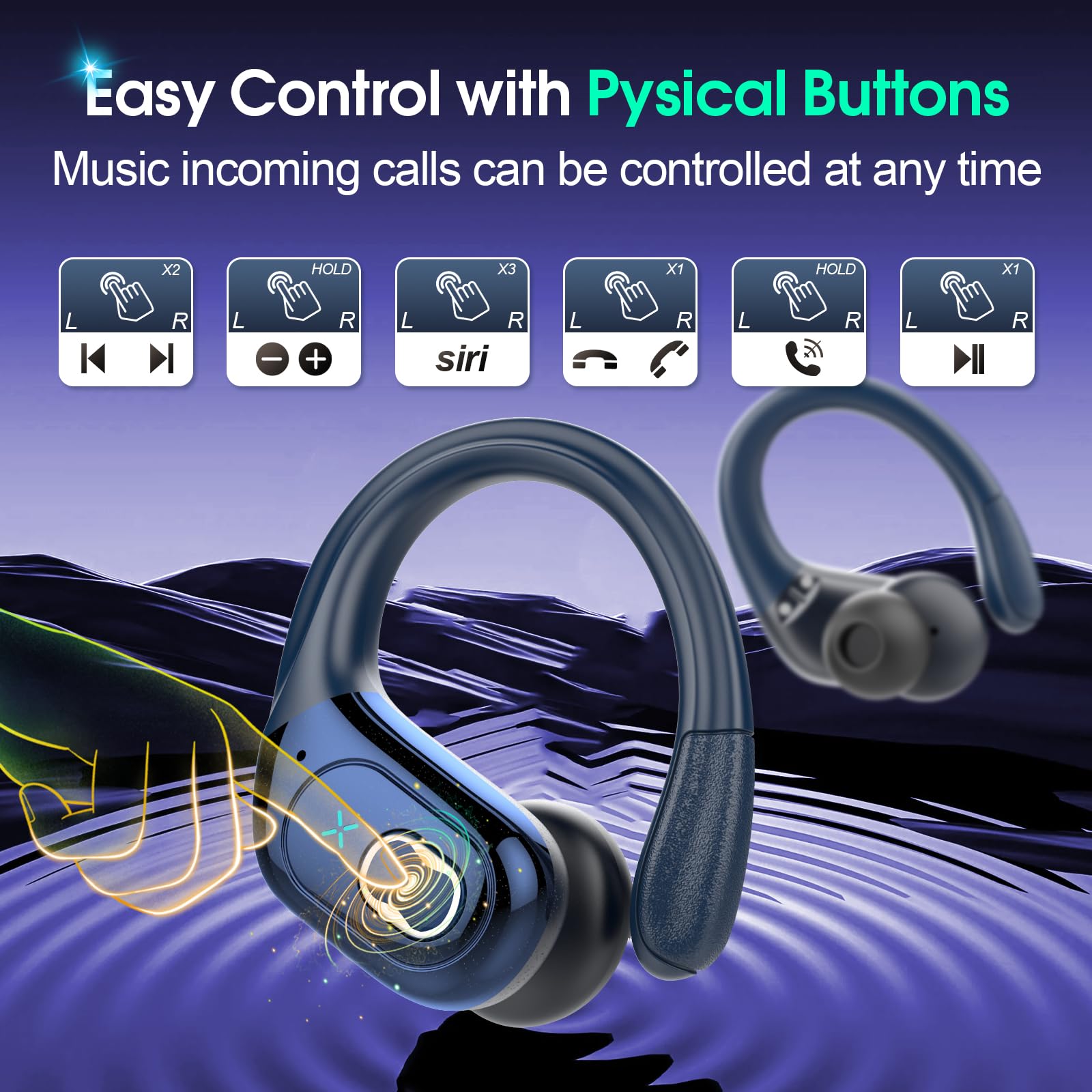 HD65 Bluetooth 5.4 Wireless Earbuds for Sports