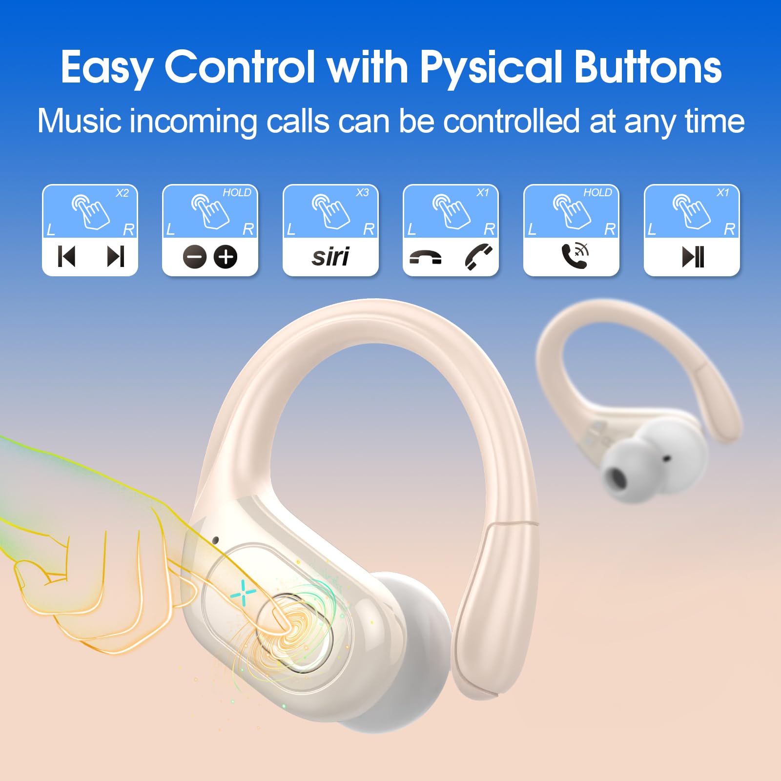 HD65 Bluetooth 5.4 Wireless Earbuds for Sports