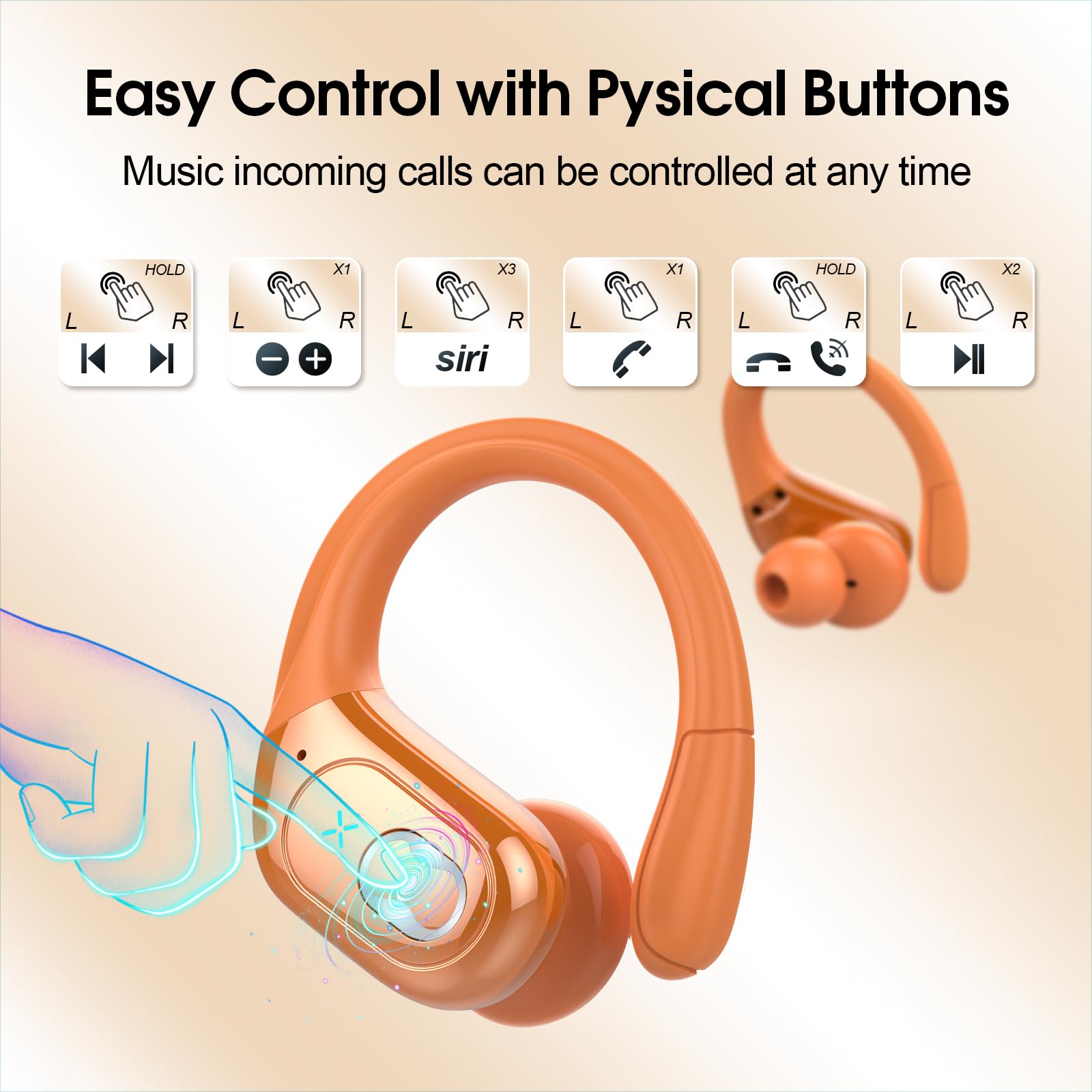 HD65 Bluetooth 5.4 Wireless Earbuds for Sports