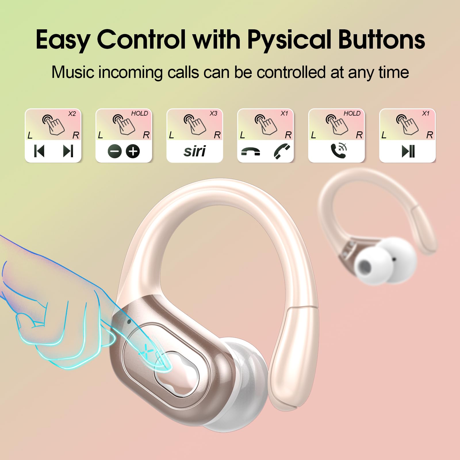HD65 Bluetooth 5.4 Wireless Earbuds for Sports