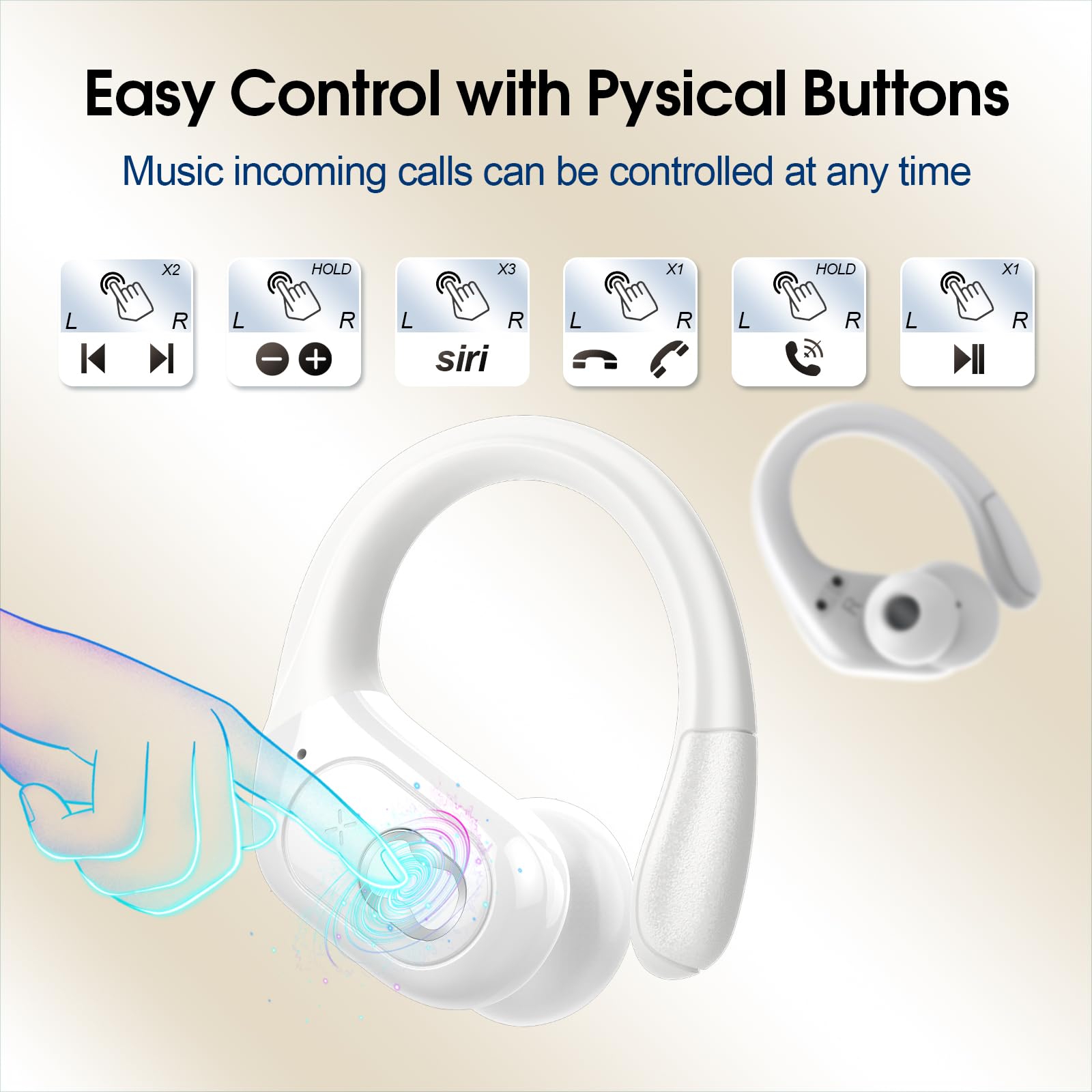HD65 Bluetooth 5.4 Wireless Earbuds for Sports
