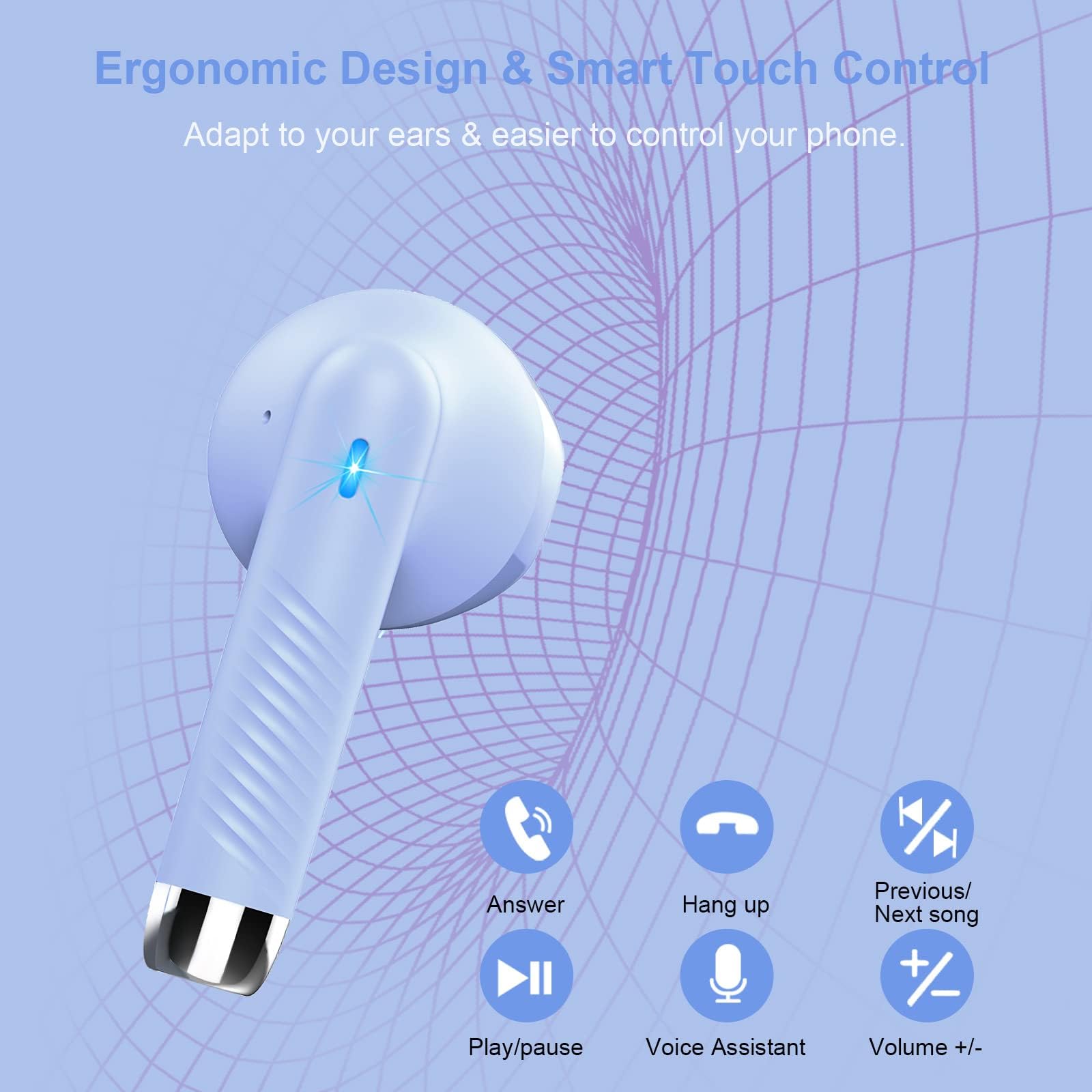 J51 Bluetooth 5.4 Wireless Earbuds with Deep Bass, ENC Calls & 32H Playtime
