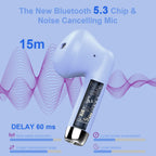 J51 Bluetooth 5.4 Wireless Earbuds with Deep Bass, ENC Calls & 32H Playtime