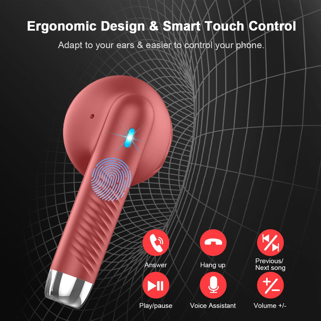 J51 Bluetooth 5.4 Wireless Earbuds with Deep Bass, ENC Calls & 32H Playtime