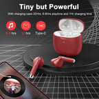 J51 Bluetooth 5.4 Wireless Earbuds with Deep Bass, ENC Calls & 32H Playtime