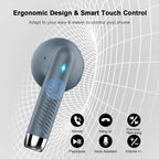 J51 Bluetooth 5.4 Wireless Earbuds with Deep Bass, ENC Calls & 32H Playtime