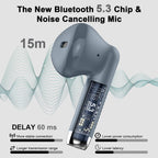 J51 Bluetooth 5.4 Wireless Earbuds with Deep Bass, ENC Calls & 32H Playtime