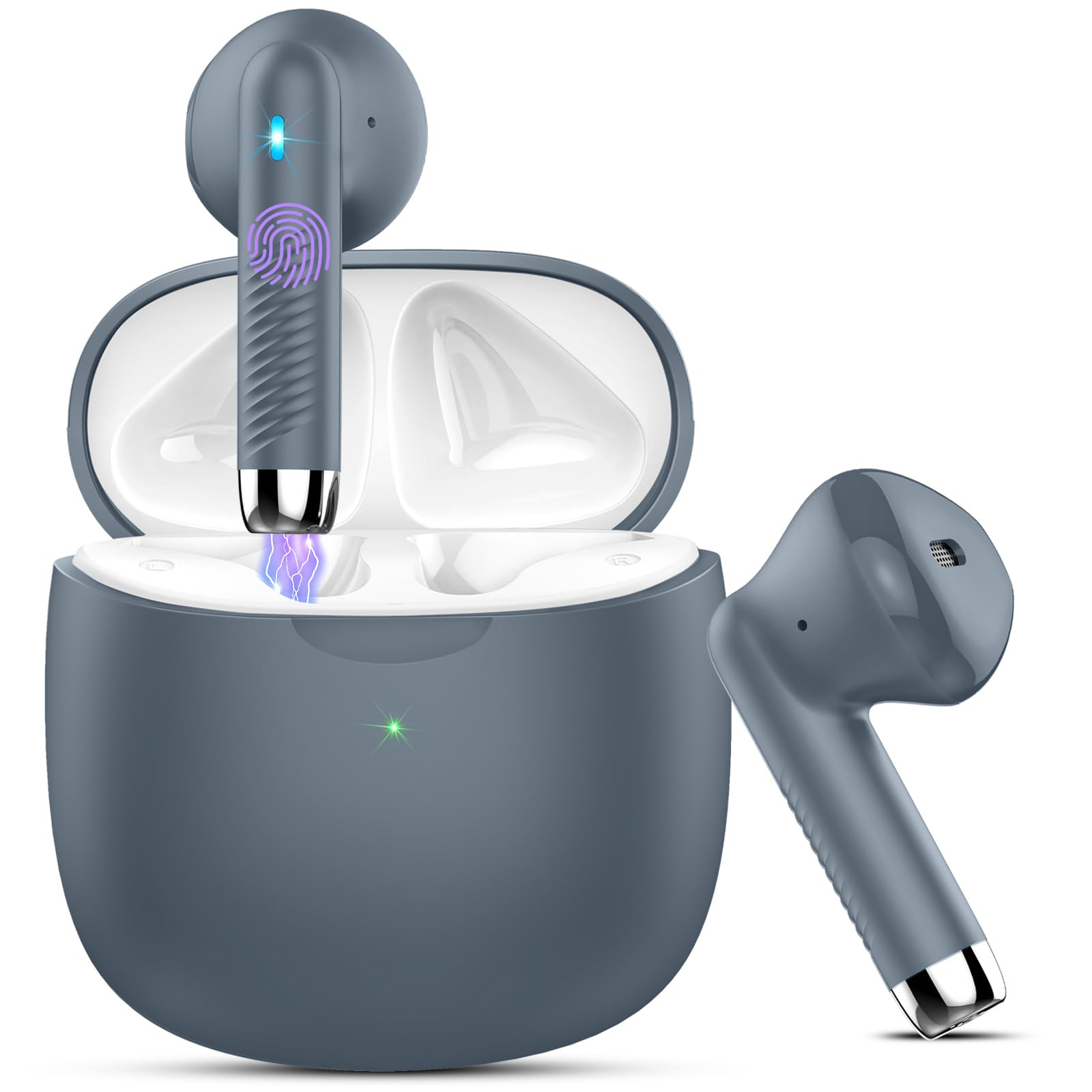 J51 Bluetooth 5.4 Wireless Earbuds with Deep Bass, ENC Calls & 32H Playtime