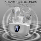 I53 Bluetooth 5.4 Wireless Earbuds with HiFi Stereo, ENC Mic & LED Display for Workout