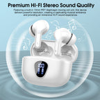 I53 Bluetooth 5.4 Wireless Earbuds with HiFi Stereo, ENC Mic & LED Display for Workout
