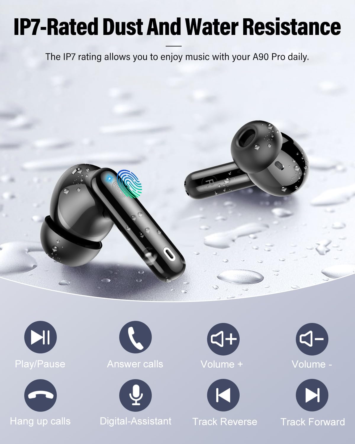 A90 Pro Bluetooth Wireless Earbuds – Deep Bass & Clear Calls