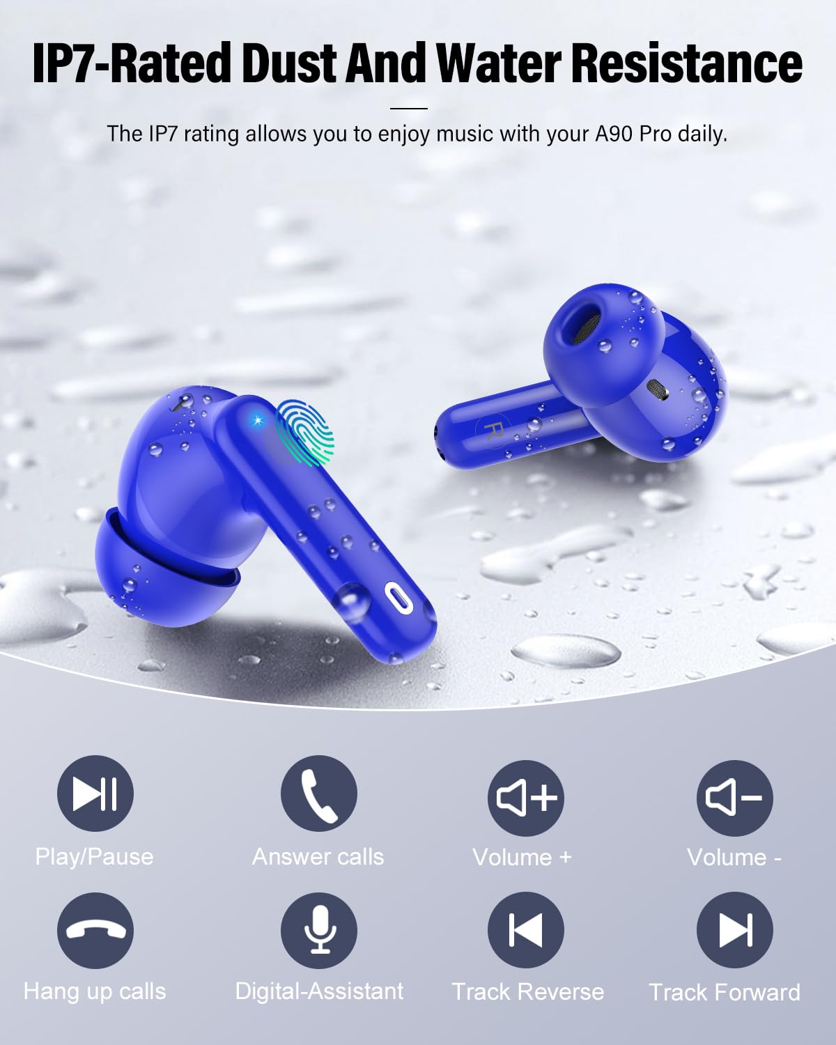 A90 Pro Bluetooth Wireless Earbuds – Deep Bass & Clear Calls