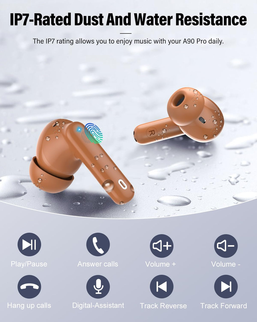 A90 Pro Bluetooth Wireless Earbuds – Deep Bass & Clear Calls