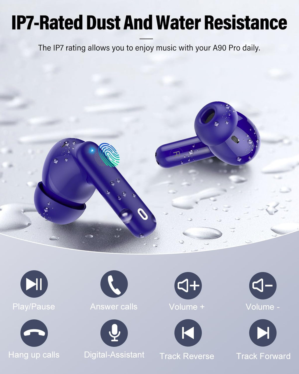 A90 Pro Bluetooth Wireless Earbuds – Deep Bass & Clear Calls