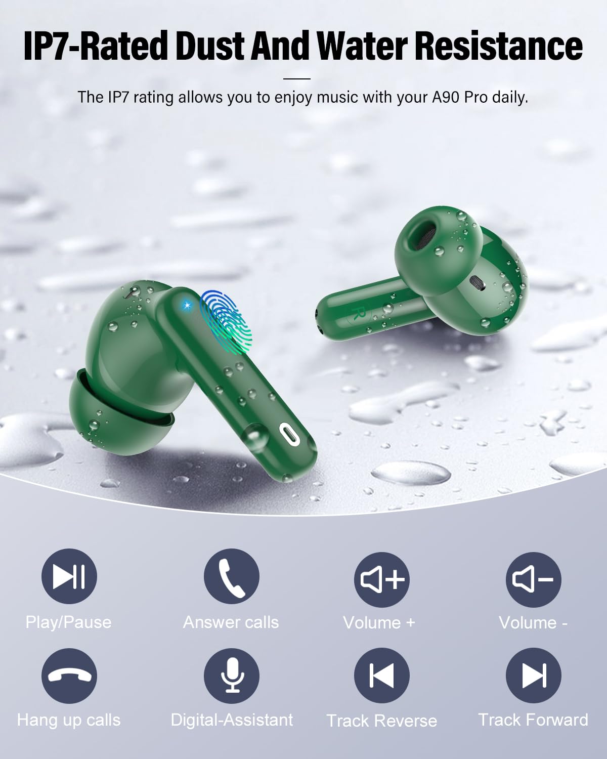 A90 Pro Bluetooth Wireless Earbuds – Deep Bass & Clear Calls