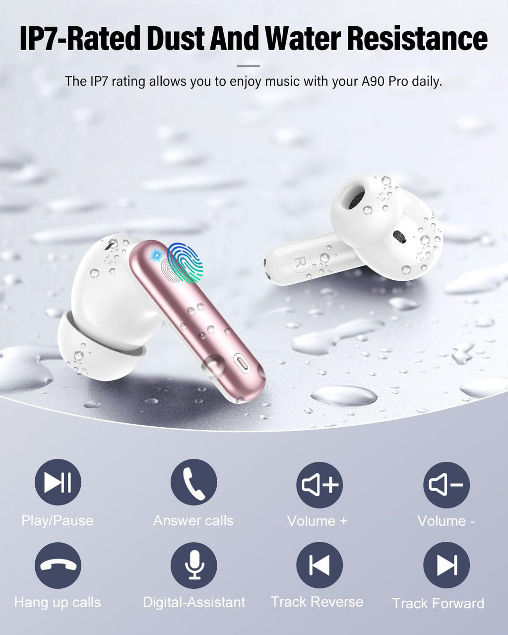 A90 Pro Bluetooth Wireless Earbuds – Deep Bass & Clear Calls