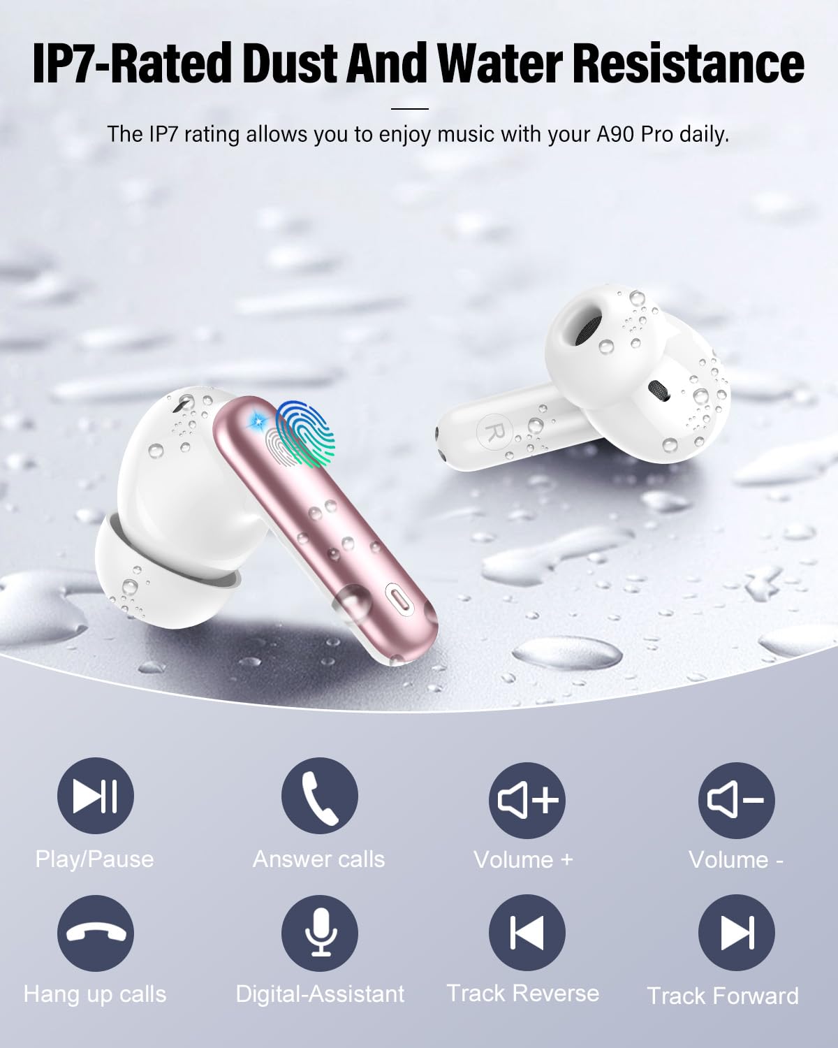 A90 Pro Bluetooth Wireless Earbuds – Deep Bass & Clear Calls