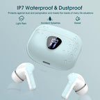I53 Bluetooth 5.4 Wireless Earbuds with HiFi Stereo, ENC Mic & LED Display for Workout