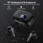 I53 Bluetooth 5.4 Wireless Earbuds with HiFi Stereo, ENC Mic & LED Display for Workout
