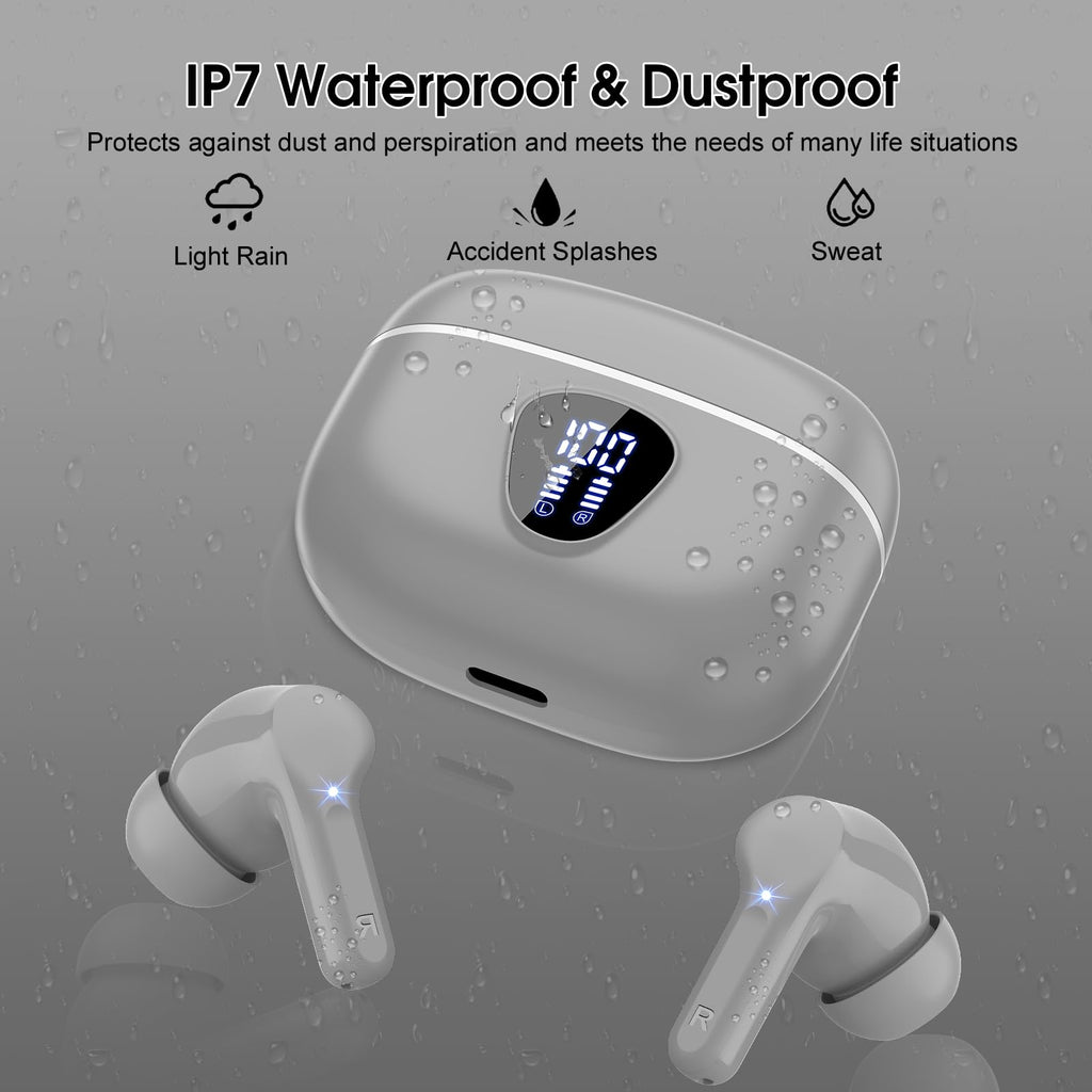 I53 Bluetooth 5.4 Wireless Earbuds with HiFi Stereo, ENC Mic & LED Display for Workout