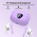 I53 Bluetooth 5.4 Wireless Earbuds with HiFi Stereo, ENC Mic & LED Display for Workout