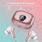 I53 Bluetooth 5.4 Wireless Earbuds with HiFi Stereo, ENC Mic & LED Display for Workout