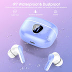 I53 Bluetooth 5.4 Wireless Earbuds with HiFi Stereo, ENC Mic & LED Display for Workout