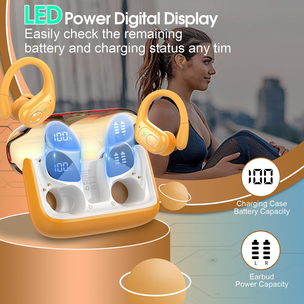 HD65 Bluetooth 5.4 Wireless Earbuds for Sports