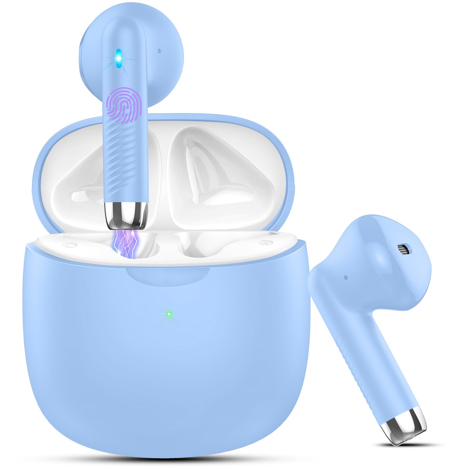 J51 Bluetooth 5.4 Wireless Earbuds with Deep Bass, ENC Calls & 32H Playtime