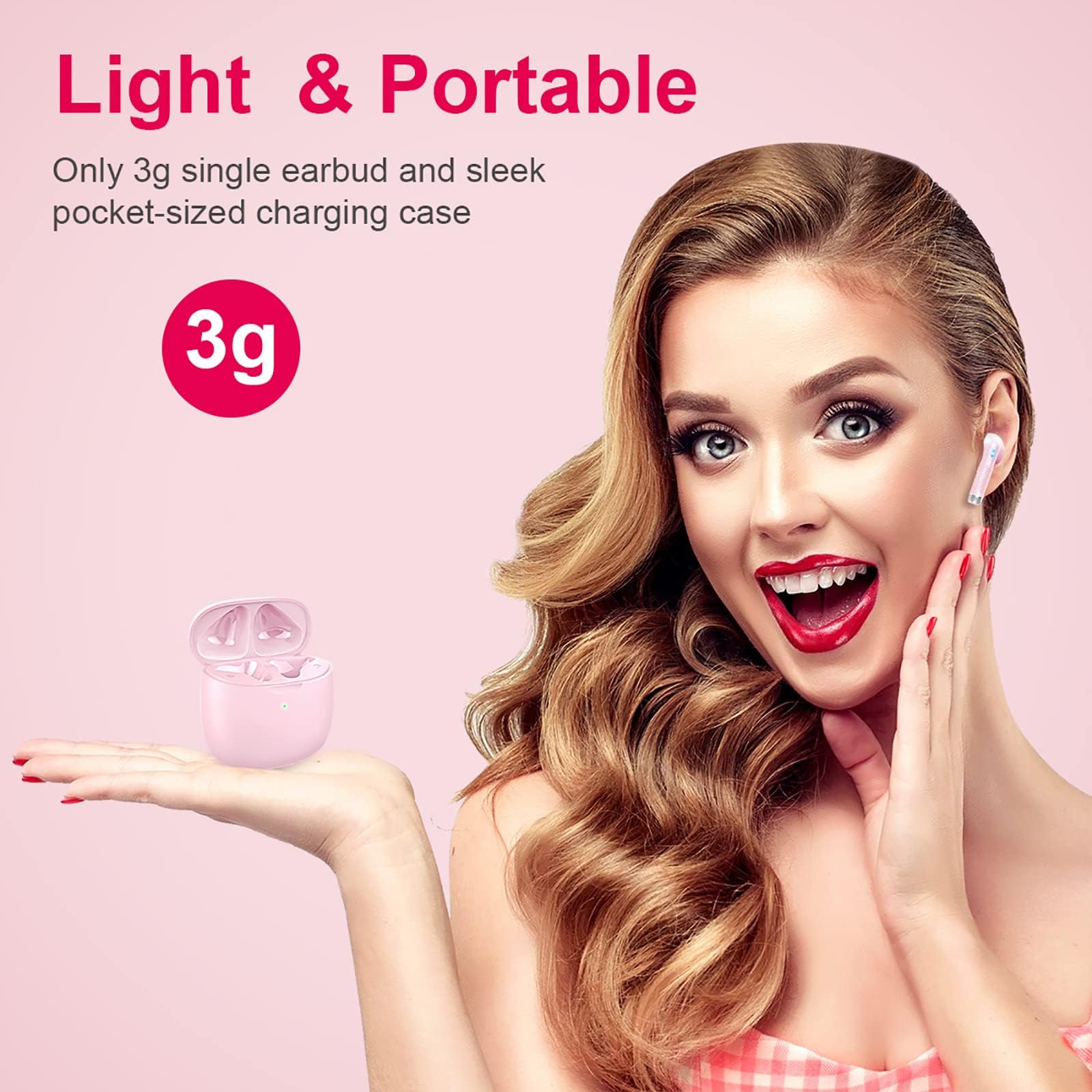 J51 Bluetooth 5.4 Wireless Earbuds with Deep Bass, ENC Calls & 32H Playtime
