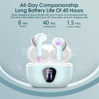 I53 Bluetooth 5.4 Wireless Earbuds with HiFi Stereo, ENC Mic & LED Display for Workout