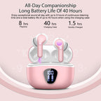 I53 Bluetooth 5.4 Wireless Earbuds with HiFi Stereo, ENC Mic & LED Display for Workout