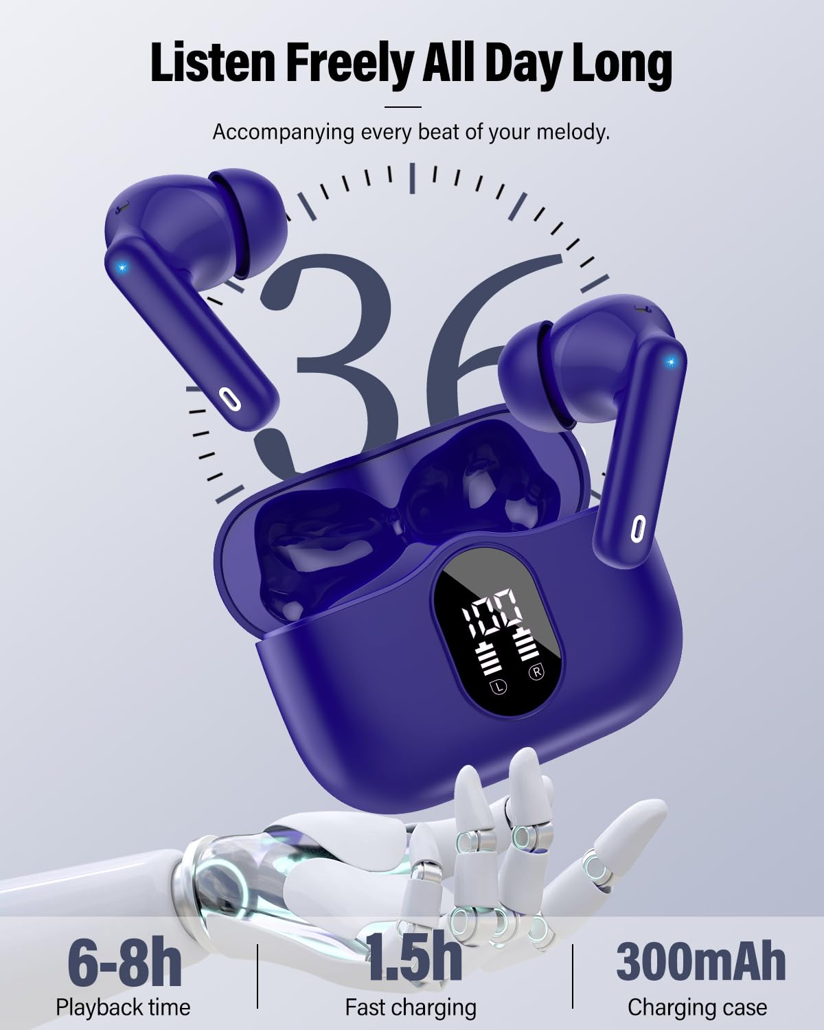 A90 Pro Bluetooth Wireless Earbuds – Deep Bass & Clear Calls