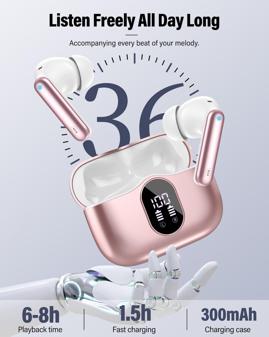 A90 Pro Bluetooth Wireless Earbuds – Deep Bass & Clear Calls