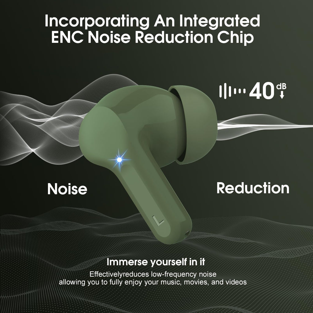 I53 Bluetooth 5.4 Wireless Earbuds with HiFi Stereo, ENC Mic & LED Display for Workout