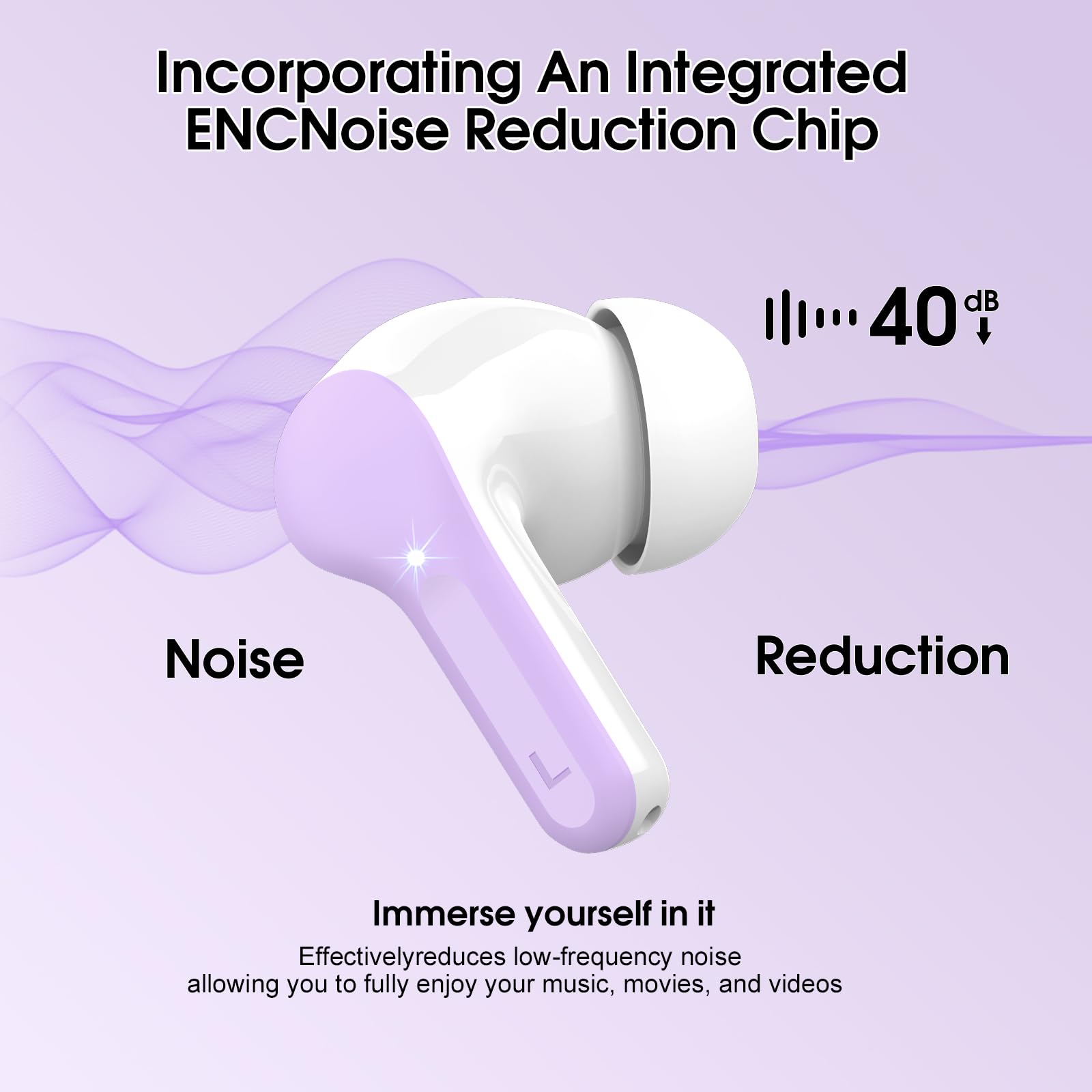 I53 Bluetooth 5.4 Wireless Earbuds with HiFi Stereo, ENC Mic & LED Display for Workout