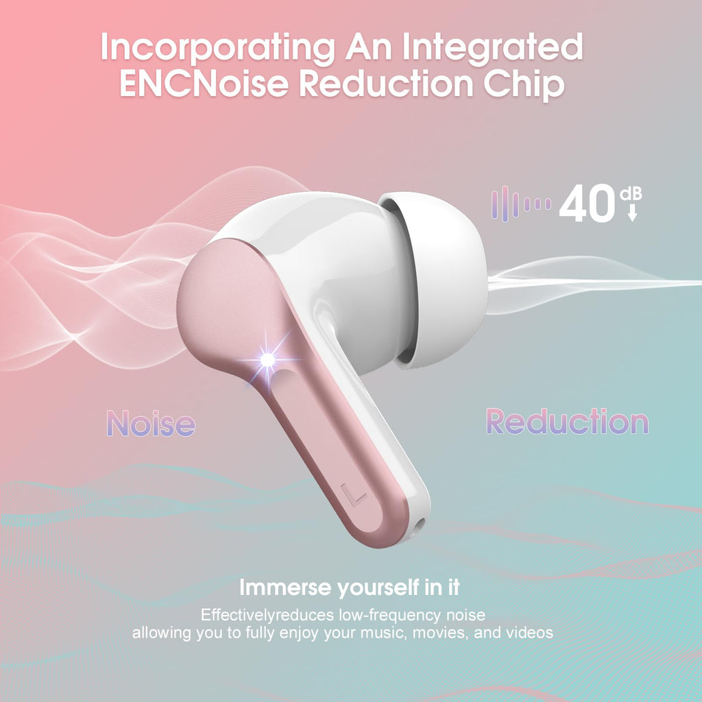 I53 Bluetooth 5.4 Wireless Earbuds with HiFi Stereo, ENC Mic & LED Display for Workout