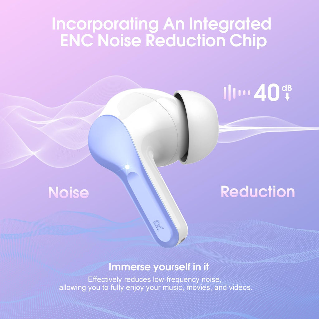 I53 Bluetooth 5.4 Wireless Earbuds with HiFi Stereo, ENC Mic & LED Display for Workout